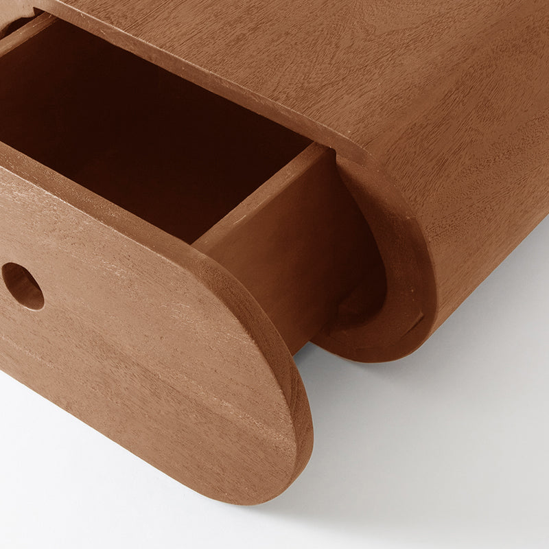 Bijzettafel Rise Nature Smooth Mangohout 45 cm 45x30x20 cm-Wandplanken-LABEL51