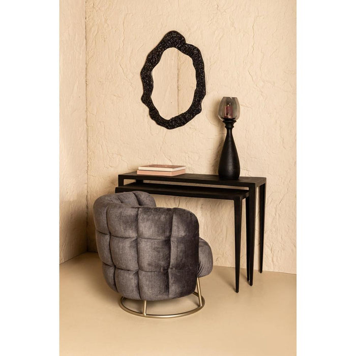 Bijzettafel Rivva Zwart 39x121 cm-Bijzettafels-PTMD