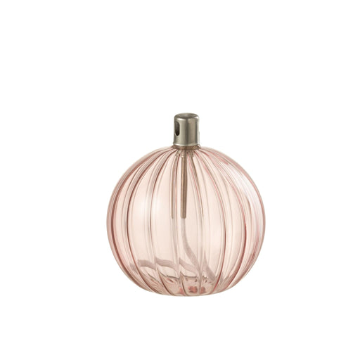 Bijzettafel Roze Glas S 10 cm Oil Lamp 10x10x11 cm-Bijzettafels-J-Line