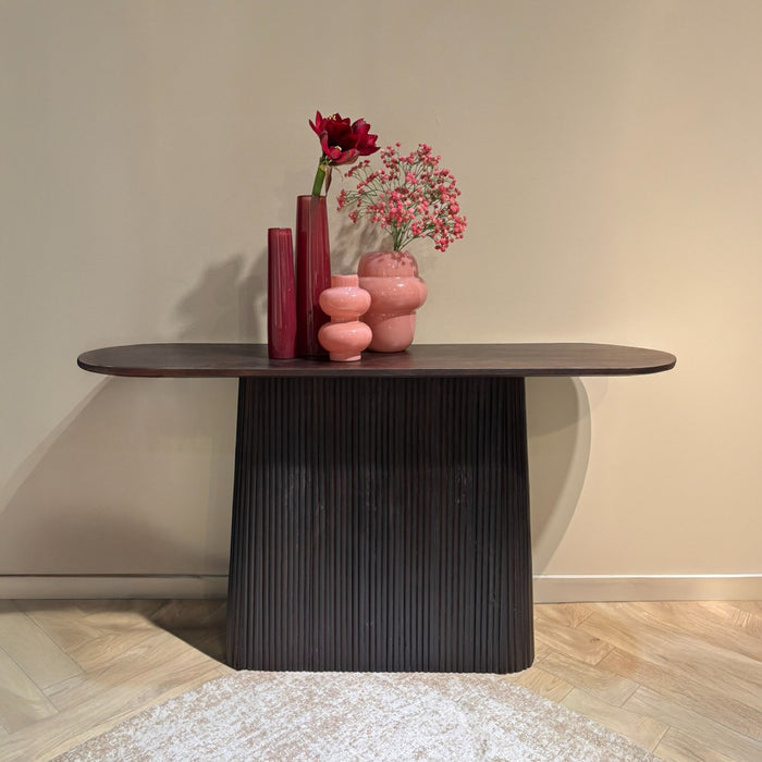 Bijzettafel Salvator Mangohout Bruin 40x140 cm 31188-Bijzettafels-Livingfurn