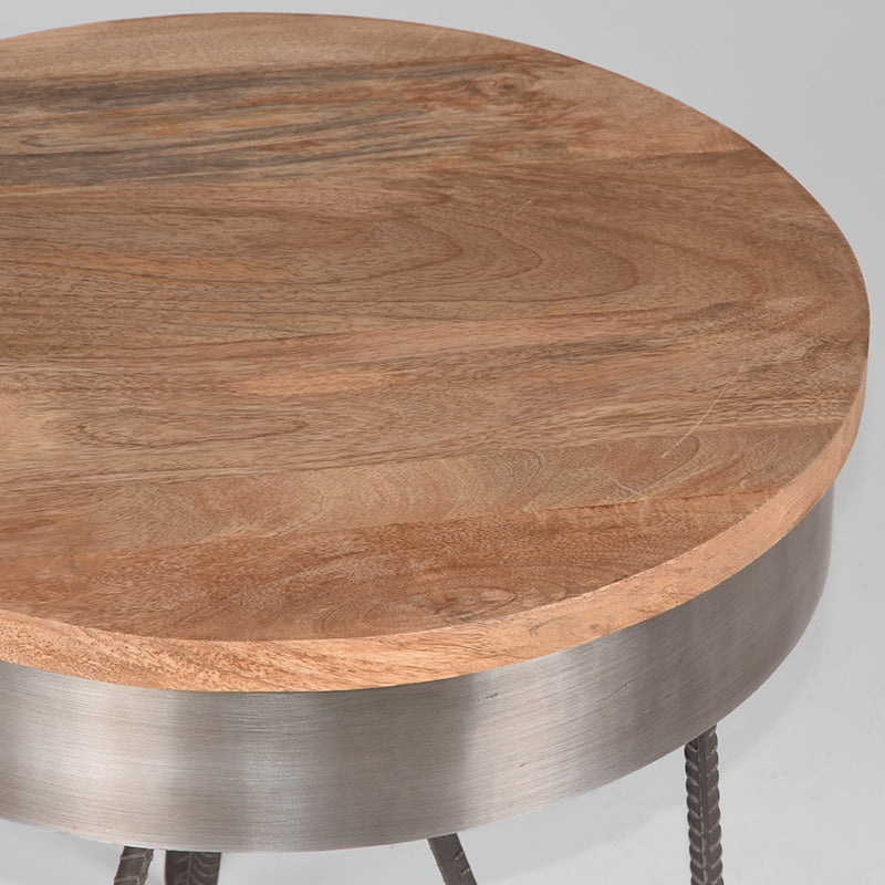Bijzettafel Saran Grijs Metaal 44 cm Rond 44x44x43 cm-Bijzettafels-LABEL51