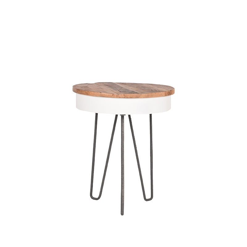 Bijzettafel Saria Wit Metaal 44 cm Rond 44x44x53 cm-Bijzettafels-LABEL51