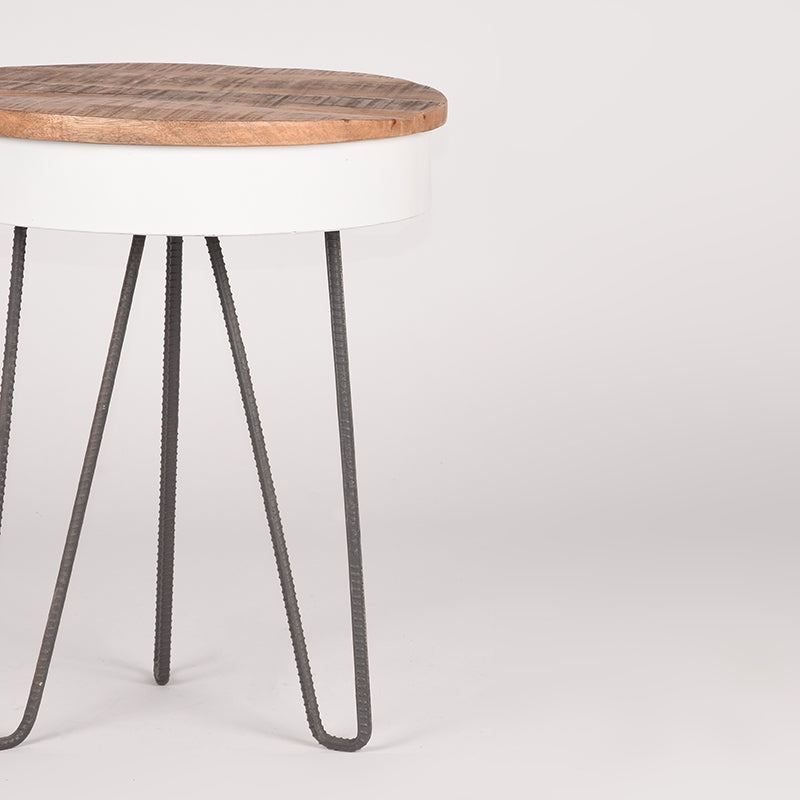 Bijzettafel Saria Wit Metaal 44 cm Rond 44x44x53 cm-Bijzettafels-LABEL51