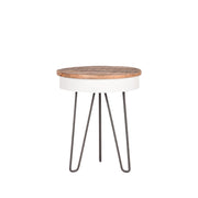 Bijzettafel Saria Wit Metaal 44 cm Rond 44x44x53 cm-Bijzettafels-LABEL51