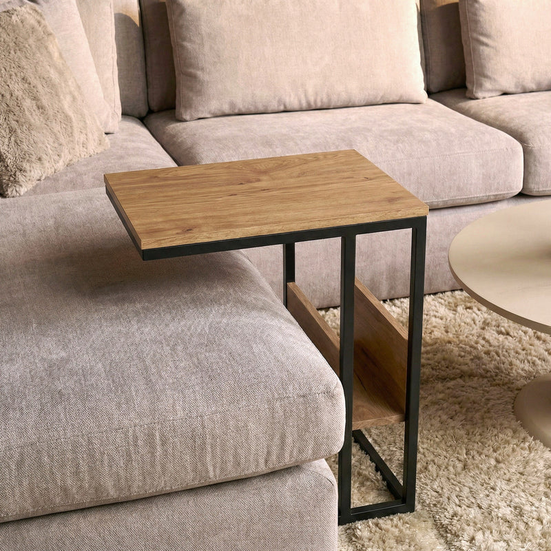Bijzettafel Slider Naturel Metaal 48x32 cm STF STF-3041-Bijzettafels-Starfurn