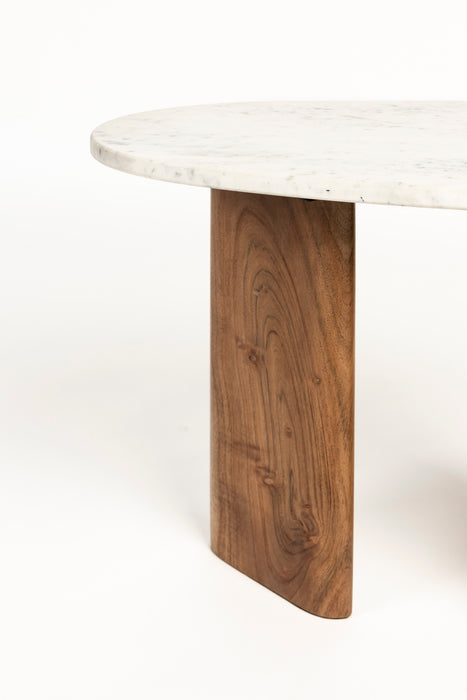 Bijzettafel Tanda Marble Bruin 56x37 cm-Bijzettafels-Creating Home