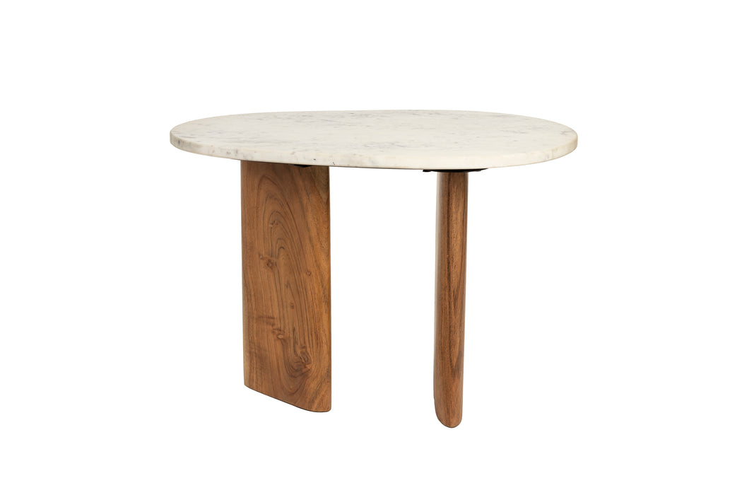 Bijzettafel Tanda Marble Bruin 56x37 cm-Bijzettafels-Creating Home