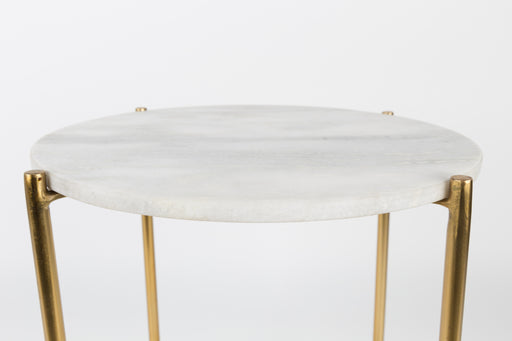 Bijzettafel Timpa Marble Wit Ø44.5x54 cm-Bijzettafels-Creating Home