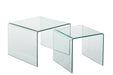 Bijzettafel Transparant Glas 65 cm 65x65x49 cm-Bijzettafels-J-Line