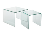 Bijzettafel Transparant Glas 65 cm 65x65x49 cm-Bijzettafels-J-Line