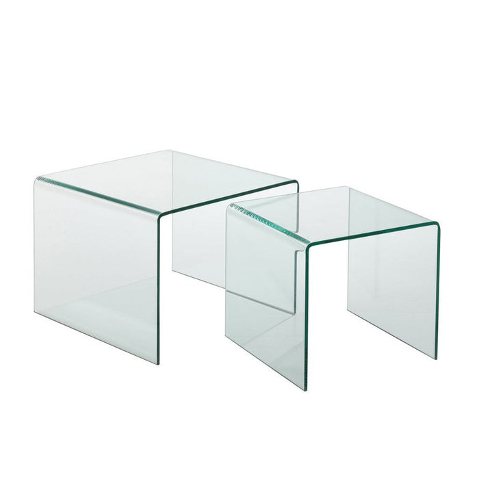 Bijzettafel Transparant Glas 65 cm 65x65x49 cm-Bijzettafels-J-Line