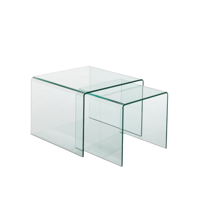 Bijzettafel Transparant Glas 65 cm-Bijzettafels-J-Line