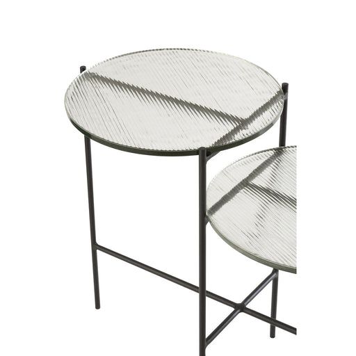 Bijzettafel Transparant ijzer Rond 38x80 cm-Bijzettafels-J-Line