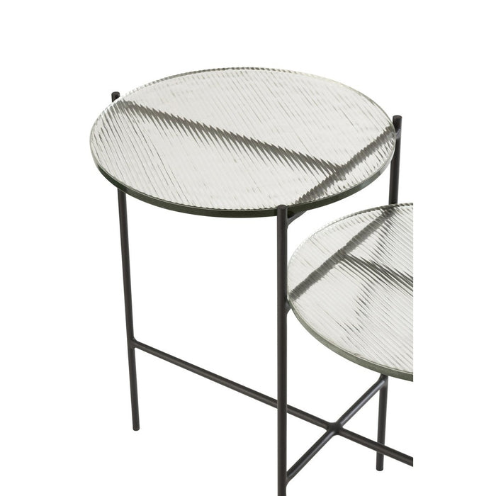Bijzettafel Transparant ijzer Rond 38x80 cm-Bijzettafels-J-Line