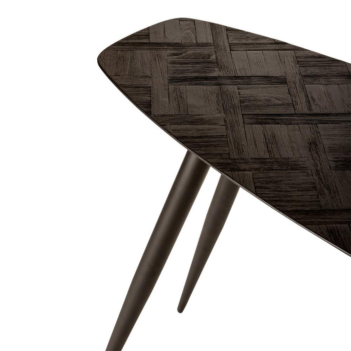Bijzettafel Tyano Teakhout Zwart 40x120 cm-PTMD