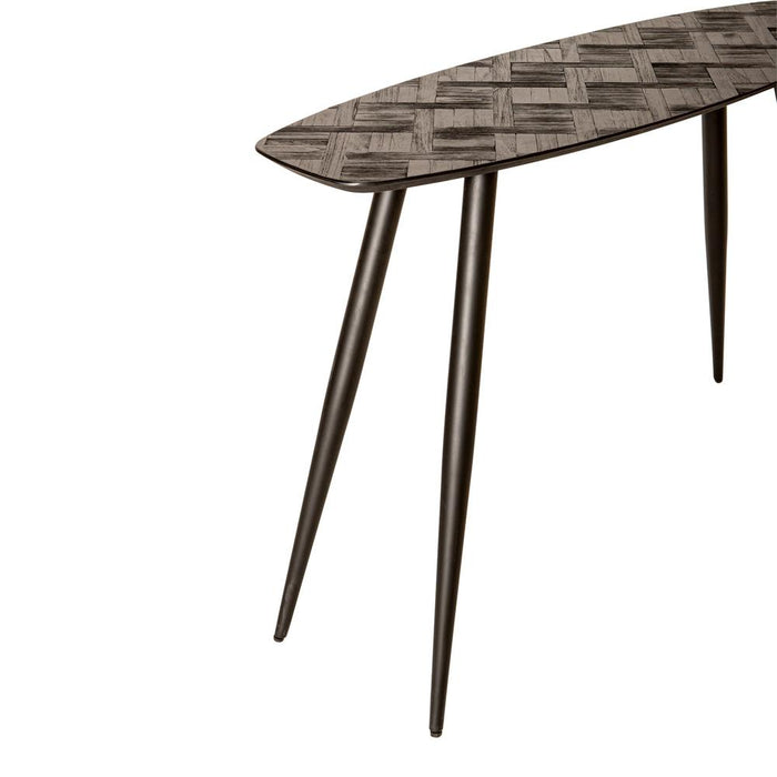 Bijzettafel Tyano Teakhout Zwart 40x120 cm-PTMD