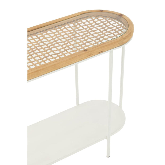 Bijzettafel Wit Glas 40x120 cm-Bijzettafels-J-Line