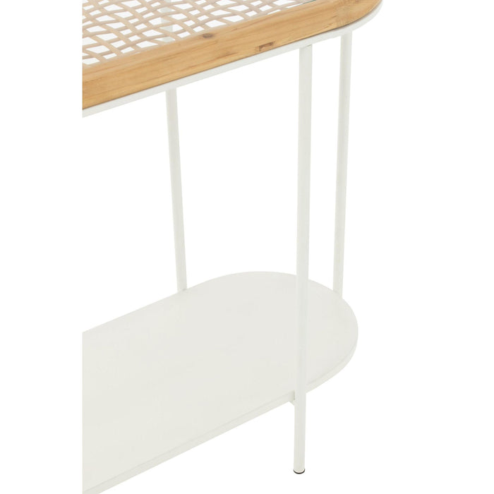 Bijzettafel Wit Glas 40x120 cm-Bijzettafels-J-Line