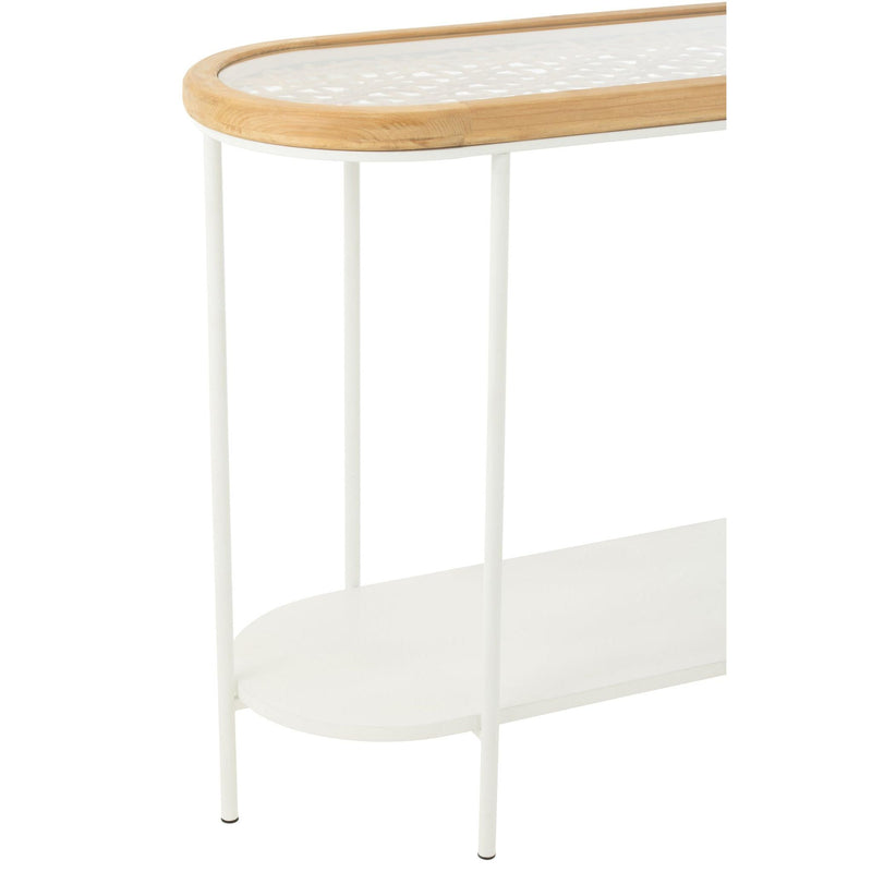 Bijzettafel Wit Glas 40x120 cm-Bijzettafels-J-Line