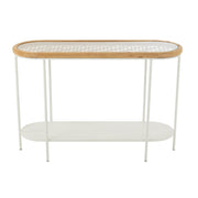 Bijzettafel Wit Glas 40x120 cm-Bijzettafels-J-Line