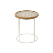 Bijzettafel Wit Glas 50 cm 50x50x56 cm-Bijzettafels-J-Line