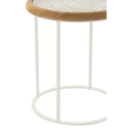 Bijzettafel Wit Glas 50 cm 50x50x56 cm-Bijzettafels-J-Line