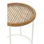 Bijzettafel Wit Glas 50 cm 50x50x56 cm-Bijzettafels-J-Line
