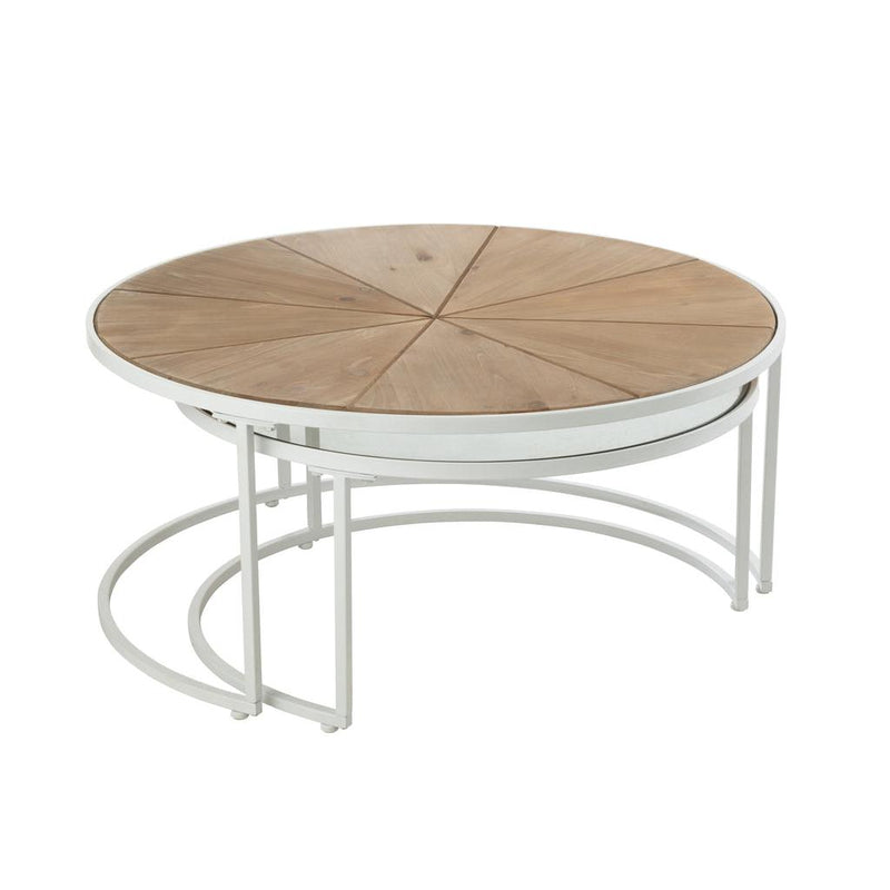 Bijzettafel Wit Glas 91 cm 91x91x41 cm-Bijzettafels-J-Line