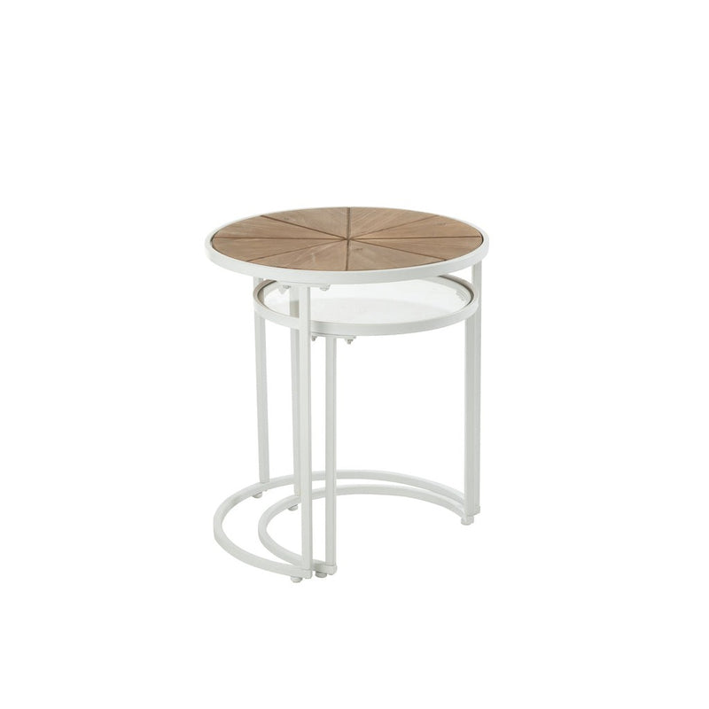 Bijzettafel Wit Ijzer 50 cm 50x50x56 cm-Bijzettafels-J-Line