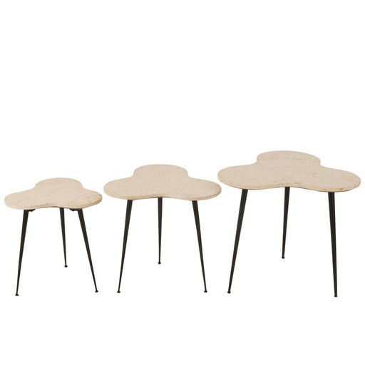 Bijzettafel Wit Ijzer 61 cm 61x61x55 cm-Bijzettafels-J-Line