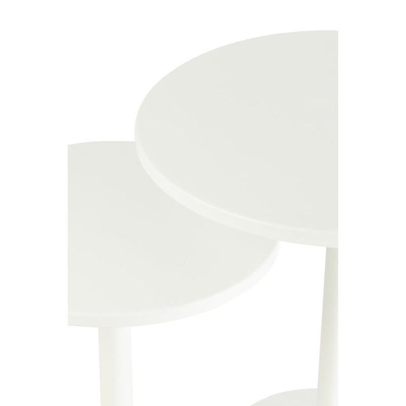 Bijzettafel Wit Ijzer Rond 50 cm 50x50x40 cm-Bijzettafels-J-Line