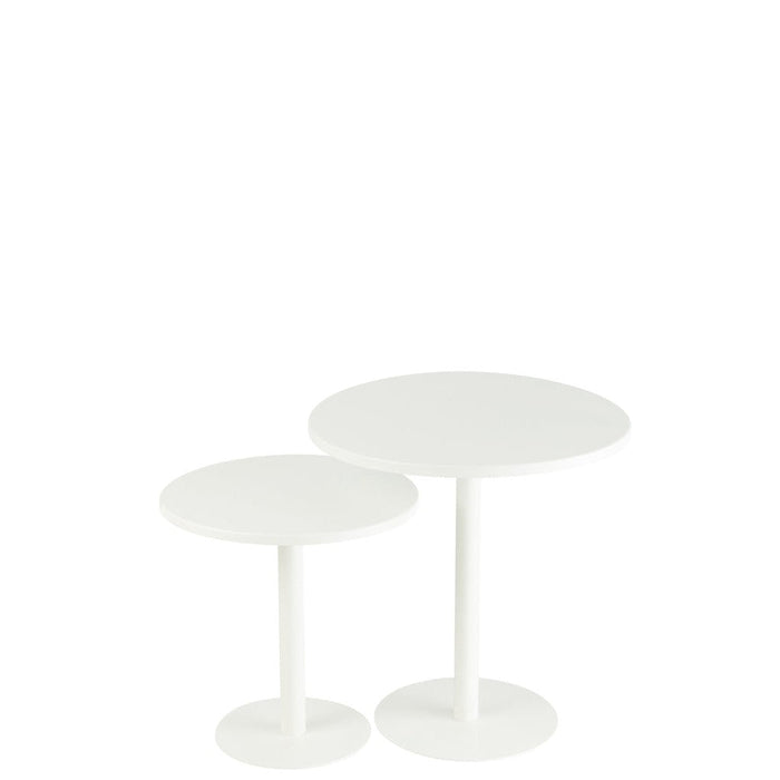 Bijzettafel Wit Ijzer Rond 50 cm-Bijzettafels-J-Line