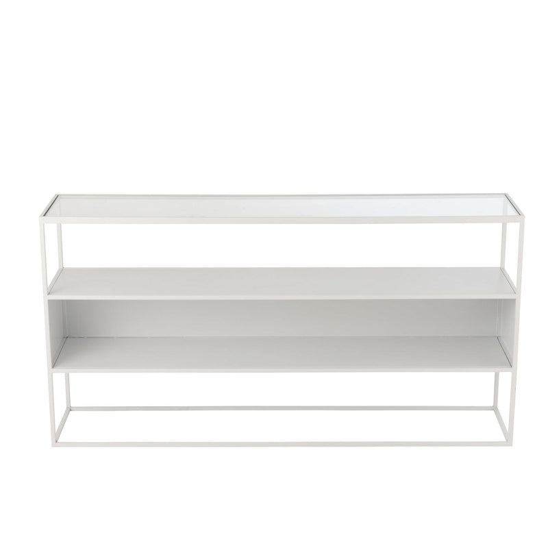 Bijzettafel Wit Ijzer Vierkant 30x140 cm-Bijzettafels-J-Line