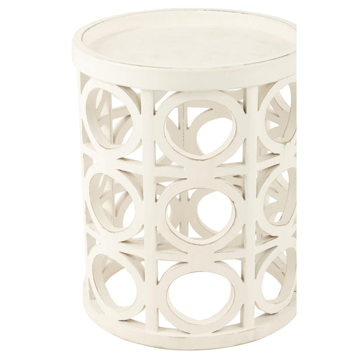 Bijzettafel Wit Mdf 40 cm-Bijzettafels-J-Line