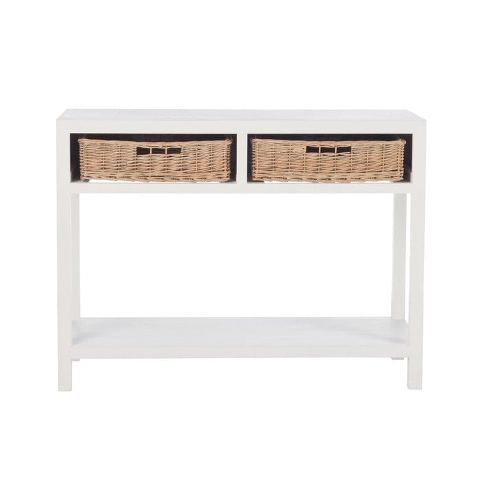 Bijzettafel Wit Mdf 44x110 cm-Opbergdozen en manden-J-Line