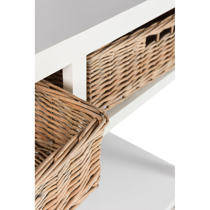 Bijzettafel Wit Mdf 44x110 cm-Opbergdozen en manden-J-Line