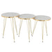 Bijzettafel Wit Metaal 38 cm 38x38x56 cm-Bijzettafels-J-Line