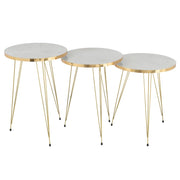 Bijzettafel Wit Metaal 38 cm 38x38x56 cm-Bijzettafels-J-Line