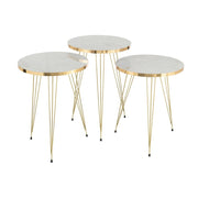 Bijzettafel Wit Metaal 38 cm 38x38x56 cm-Bijzettafels-J-Line