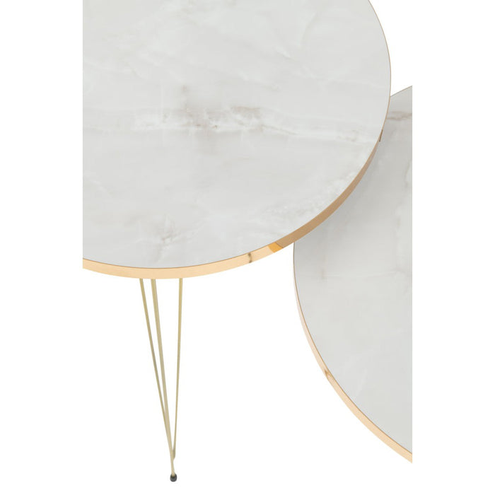 Bijzettafel Wit Metaal 38 cm-Bijzettafels-J-Line