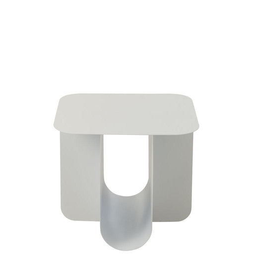 Bijzettafel Wit Metaal Vierkant 40 cm 40x43.6x39 cm-Bijzettafels-J-Line