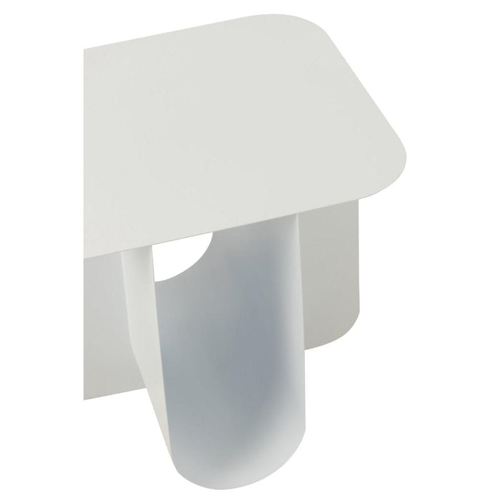 Bijzettafel Wit Metaal Vierkant 40 cm 40x43.6x39 cm-Bijzettafels-J-Line