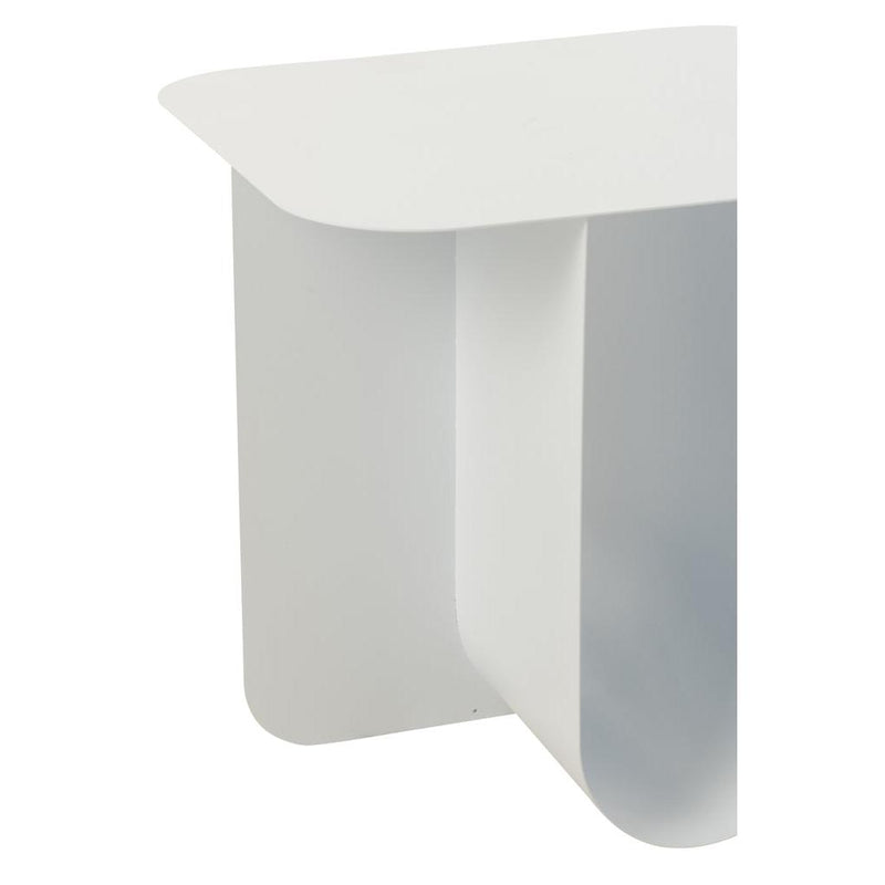 Bijzettafel Wit Metaal Vierkant 40 cm 40x43.6x39 cm-Bijzettafels-J-Line