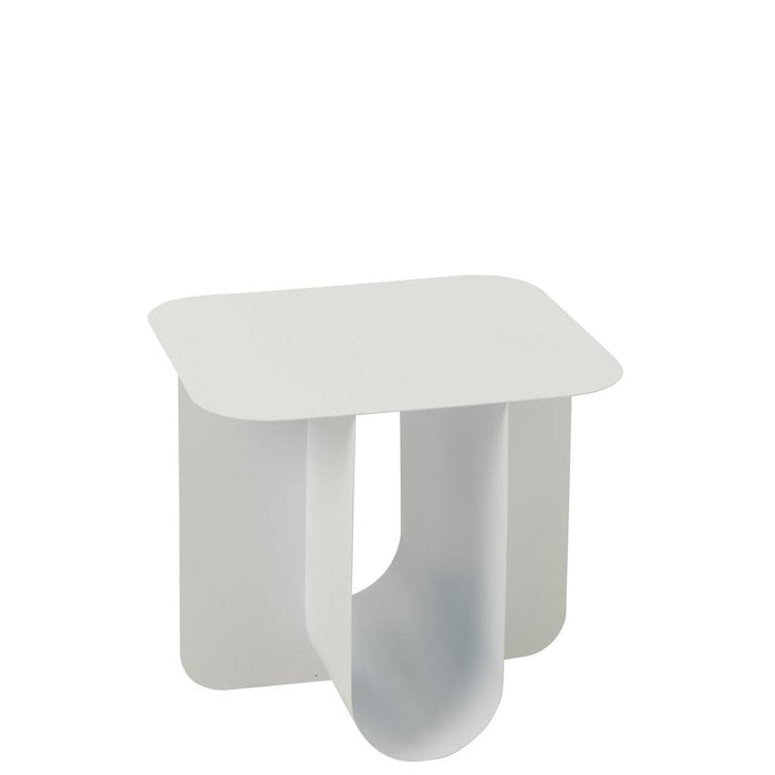 Bijzettafel Wit Metaal Vierkant 40 cm 40x43.6x39 cm-Bijzettafels-J-Line