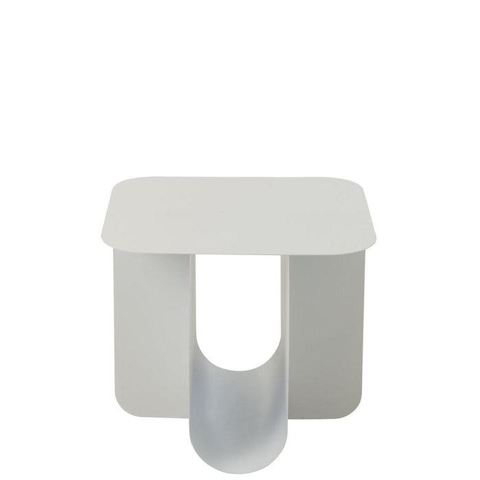 Bijzettafel Wit Metaal Vierkant 40 cm-Bijzettafels-J-Line