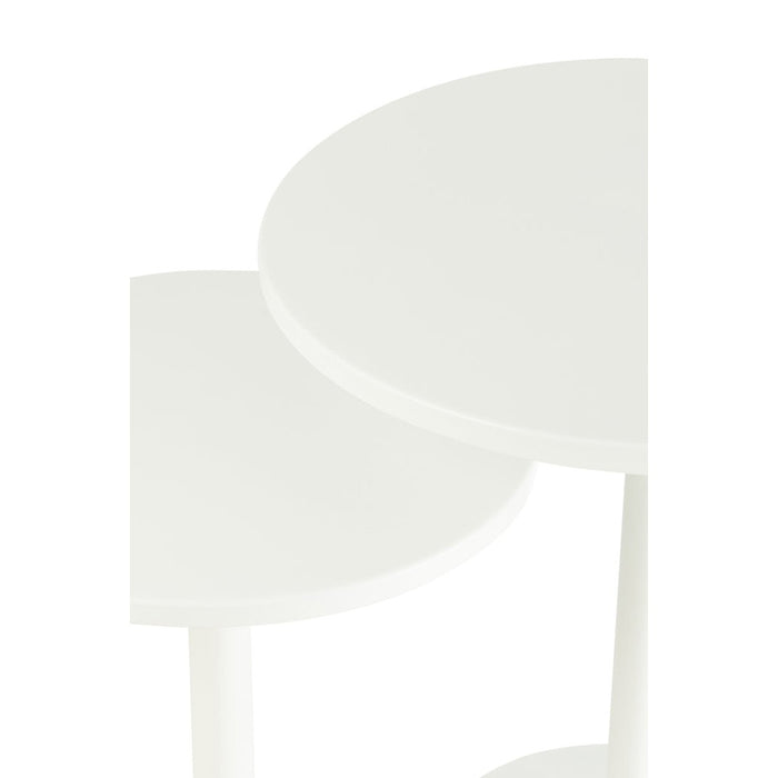 Bijzettafel Wit ijzer Rond 50 cm 50x50x40 cm-Bijzettafels-J-Line