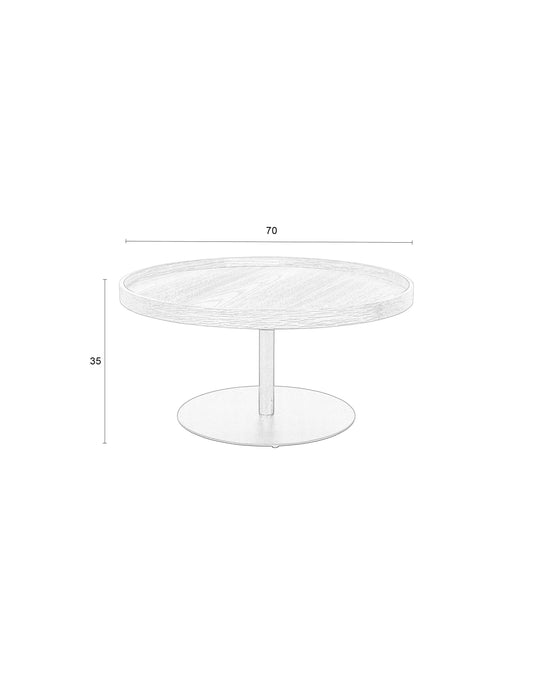 Bijzettafel Yuri Oak L Eikenfineer Naturel Ø70x35 cm-Bijzettafels-Creating Home