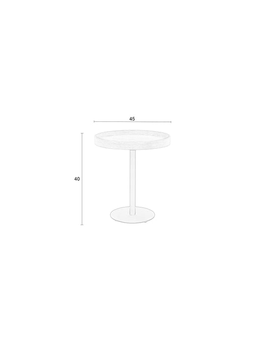 Bijzettafel Yuri Oak S Eikenfineer Naturel Ø40x45 cm-Bijzettafels-Creating Home