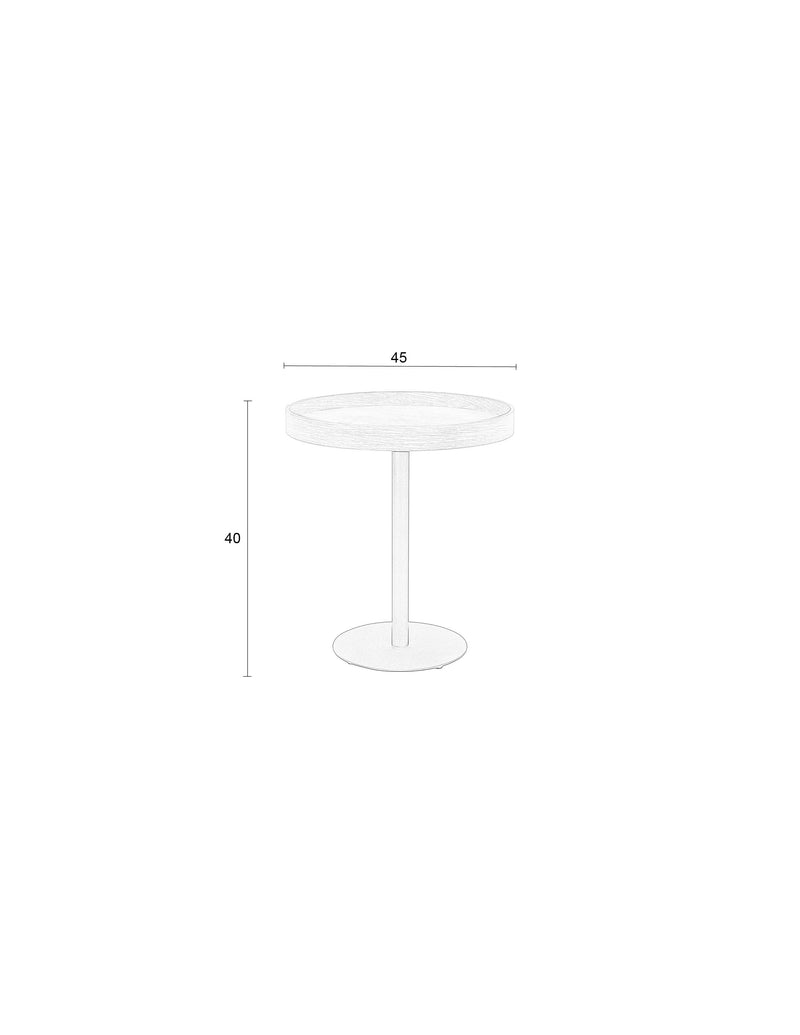 Bijzettafel Yuri S Eikenfineer Zwart Ø40x45 cm-Bijzettafels-Creating Home