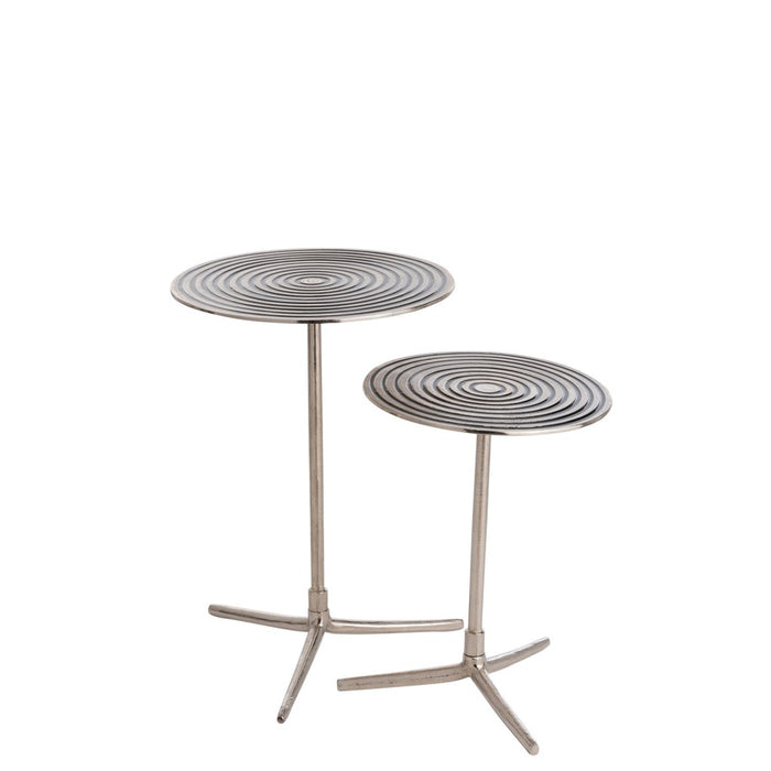 Bijzettafel Zilver Aluminium Rond 42 cm 41.5x41.5x57 cm-Bijzettafels-J-Line
